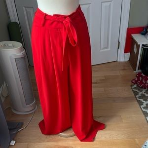 Red flowy dress pants
